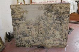 A machine made tapestry depicting a medieval scene 185 x 190cm