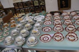 A Royal Grafton part tea set; various Dresden and Worcester tea wares; and a Crown Staffordshire