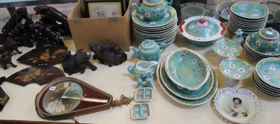 A mixed selection of modern Chinese porcelain and works of art. There is no condition report