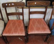 A pair of Regency mahogany bar back dining chairs There is no condition report available on this