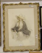 Mary Gow, R.I. (1851-1929) Portrait of a lady in 18th century dress Colour mezzotint Signed in