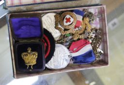 Germany, Nuremberg, a brass jeton; three medallions for George V Silver Jubilee 1935, Edward VIII