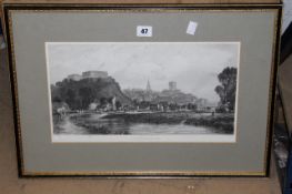 J. Godfrey after A. Duncan Nottingham Castle Steel engraving 23.5cm x 40.5cm; With other framed