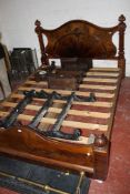 A late 19th Century mahogany double bed 214cm high, 158cm wide