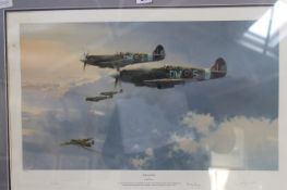 Taylor (Roger) Top Cover, limited edition print 189/600, signed by Tony Gaze and 2 other pilots, c.