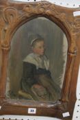 French school (late 19th century) Study of a seated girl Oil on panel Initialled MB and dated (18)98
