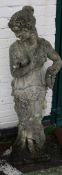 A reconstituted stone statue of a Classical maiden There is no condition report available on this