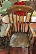 A Windsor style beech and elm armchair, stamped twice to the seat rail W.LAVERS MAKERS PLYMOUTH