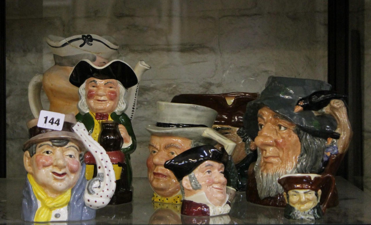 A Royal Doulton large character jug Rip van Winkle D6438, another Old Charley and other pieces.