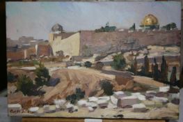 ... Rosenberg (late 20th century) The Dome of the Rock, Jerusalem Signed lower left 20cm x 30cm