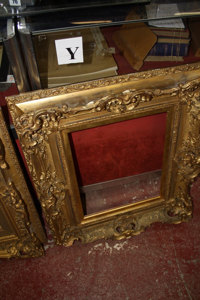 Two gilt composition frames in Louis XV style overall dimensions: 30 x 42 in., 76.3 x 106.7 cm; - Image 2 of 2