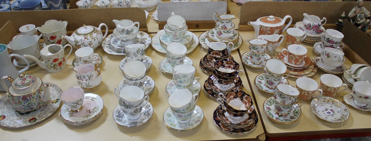 Six part tea services,Frances by Wedgwood, Heirloom by Royal Albert,Vanessa by Minton etc and