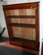 A Victorian mahogany upright bookcase, with three shelves.157cm high, 121cm.wide