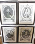 After Adriano Haluech Portraits of gentleman, four Engravings Plate size 33.5cm x 25cm There is no