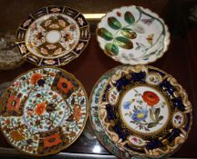 An assortment of mostly 19th century English porcelain including a pair of Spode 967 pattern plates;