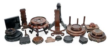 A Quantity of Chinese Wood Stands and others, of various forms, 19th and 20th Century