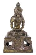 A bronze figure of Amitayus, Central Tibet, late 17th-early 18th century, crafted in the imperial