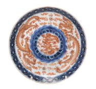 A saucer dish, six character mark of Guangxu and possibly of the period, of typical form decorated