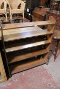 An oak open bookcase and an Edwardian occasional table