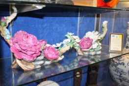 A set of Boehm Prince Charles and Lady Diana limited edition Rose centrepieces with associated