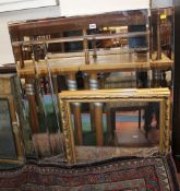 An Art Deco style sectional mirror and gold framed mirror.