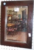A rosewood framed small mirror with beaded framed edge 40 x 29cm and an oval gilt mirror  Best Bid