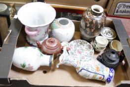 A small quantity of decorative Oriental ceramics including a Satsuma vase (a/f) etc. Best Bid