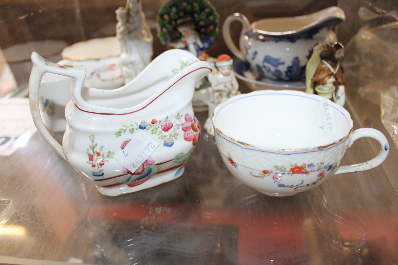 A pair of Mintons foliate decorated cups, together with a small quantity of decorative ceramics