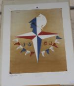 Abram Games OBE (1914-1996) Festival of Britain poster Limited edition reproduction print Signed,