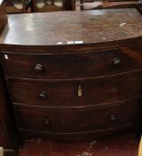 A19th century mahogany bow front chest of drawers.