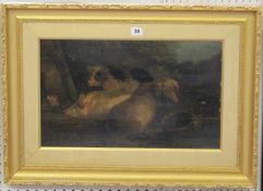 Follower of James Ward Resting pigs Oil on panel 31 x 49.5 cm. (12 1/4 x 19 1/2 in)
