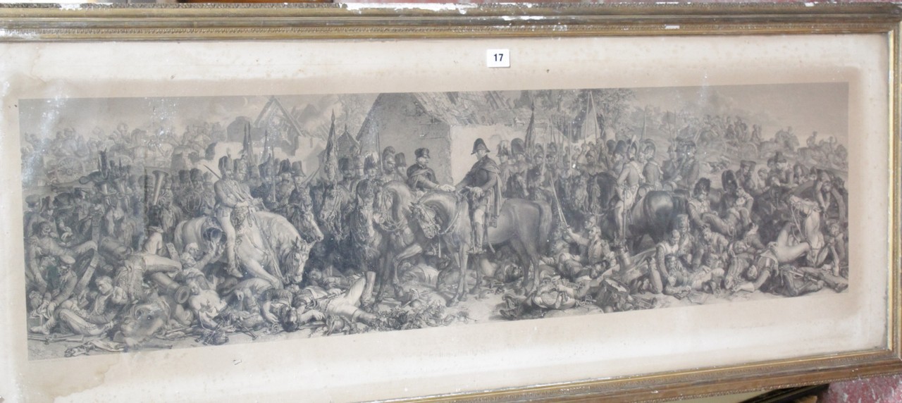 After Daniel Maclise RA and engraved by Lumb Stocks RA `Wellington and Blucher` Engraving 30 x 114