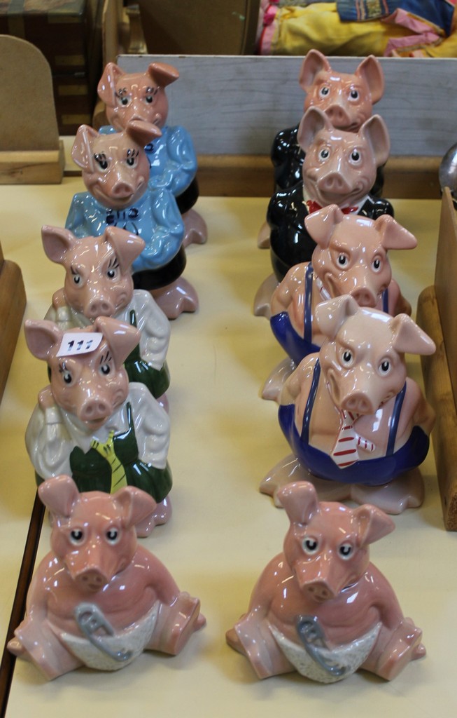 Two groups of Wade Natwest pigs