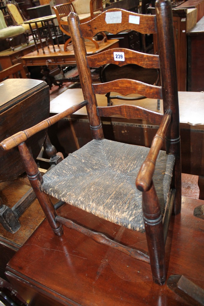 A childs rocking chair and an oak dropside table - Image 2 of 2