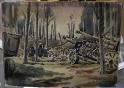 Stanley Cooke `Wartime Debris` Watercolour (unframed) Signed and dated `45 lower right Titled verso