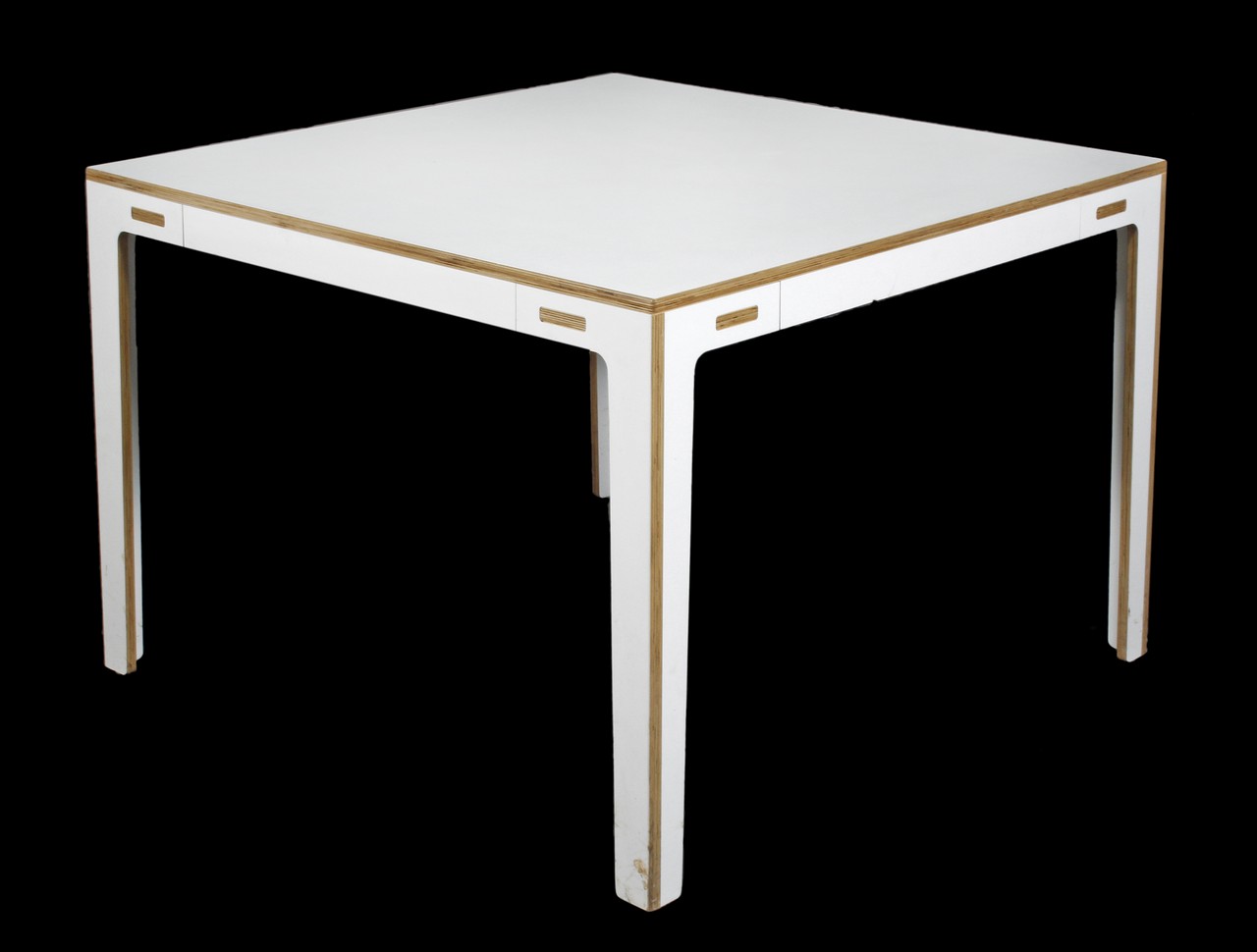 A pair of modern white side tables, 76cm high, 112cm wide, 110cm deep and a matching coffee table, - Image 2 of 3