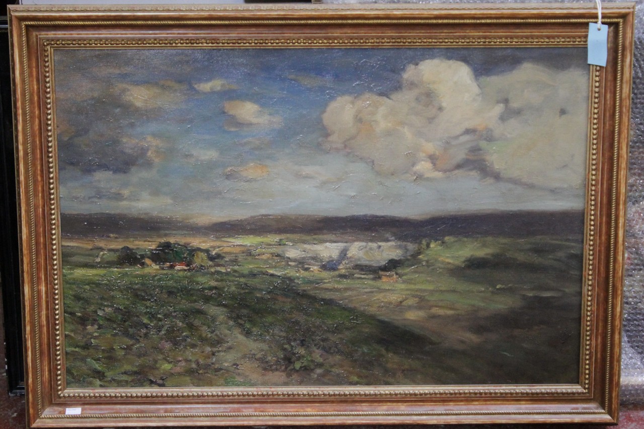 Attributed to Francis Armstrong Chalk quarry landscape Oil on canvas Inscribed `Armstrong` on the - Image 2 of 2