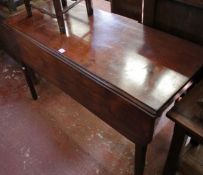 A mahogany Pembroke table (incomplete) with drop leaf on square tapering legs  Sold on behalf of