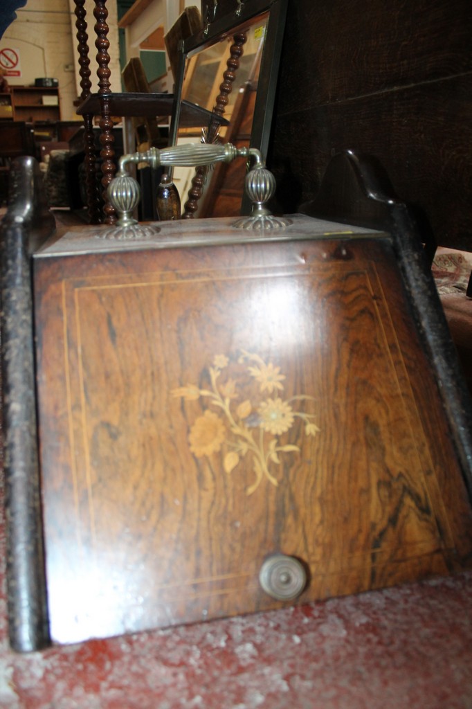 An Edwardian mahogany and crossbanded sutherland table, together with a walnut purdonium and a - Image 3 of 3