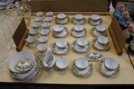 A 19th Century English porcelain part tea and coffee service (possibly Worcester)