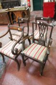 A set of nine mahogany dining chairs in Regency style 19th Century and one other