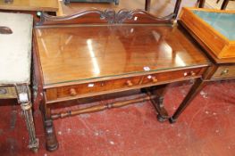 An early Victorian mahogany side table with rectangular top above a pair of frieze drawers 107cm