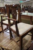A set of eight George III style mahogany armchairs to include two armchairs