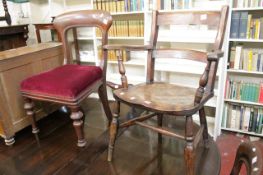 Four Victorian balloon back chairs and four other single chairs.