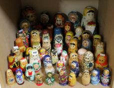 A large mixed quantity of Russian dolls