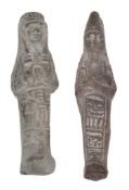 Two ushabti figures in ancient Egyptian style, 20th century; 13.5cm long Best Bid