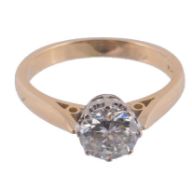 An 18 carat gold single stone diamond ring  An 18 carat gold single stone diamond ring,   the