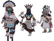 A selection of Native American Zuni inlay jewellery, including  A selection of Native American