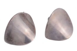 Nana Ditzel for Georg Jensen Ltd, a pair of Danish silver ear clips  Nana Ditzel for Georg Jensen
