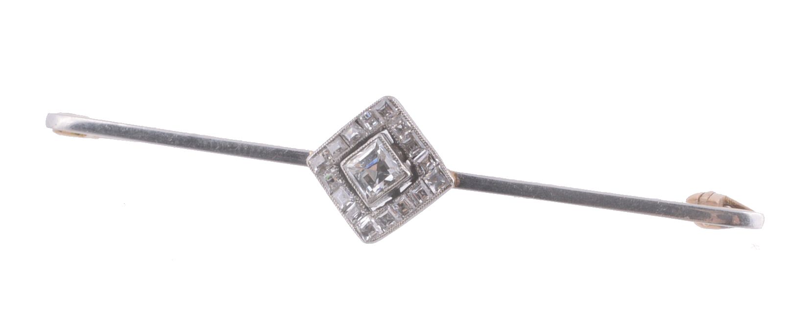 An Edwardian diamond bar brooch, circa 1910  An Edwardian diamond bar brooch,   circa 1910, the